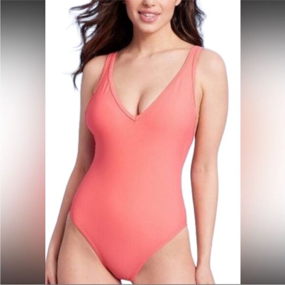 NWT KONA SOL one piece orange swimsuit bra insert removal pads womens size XL - Picture 1 of 8